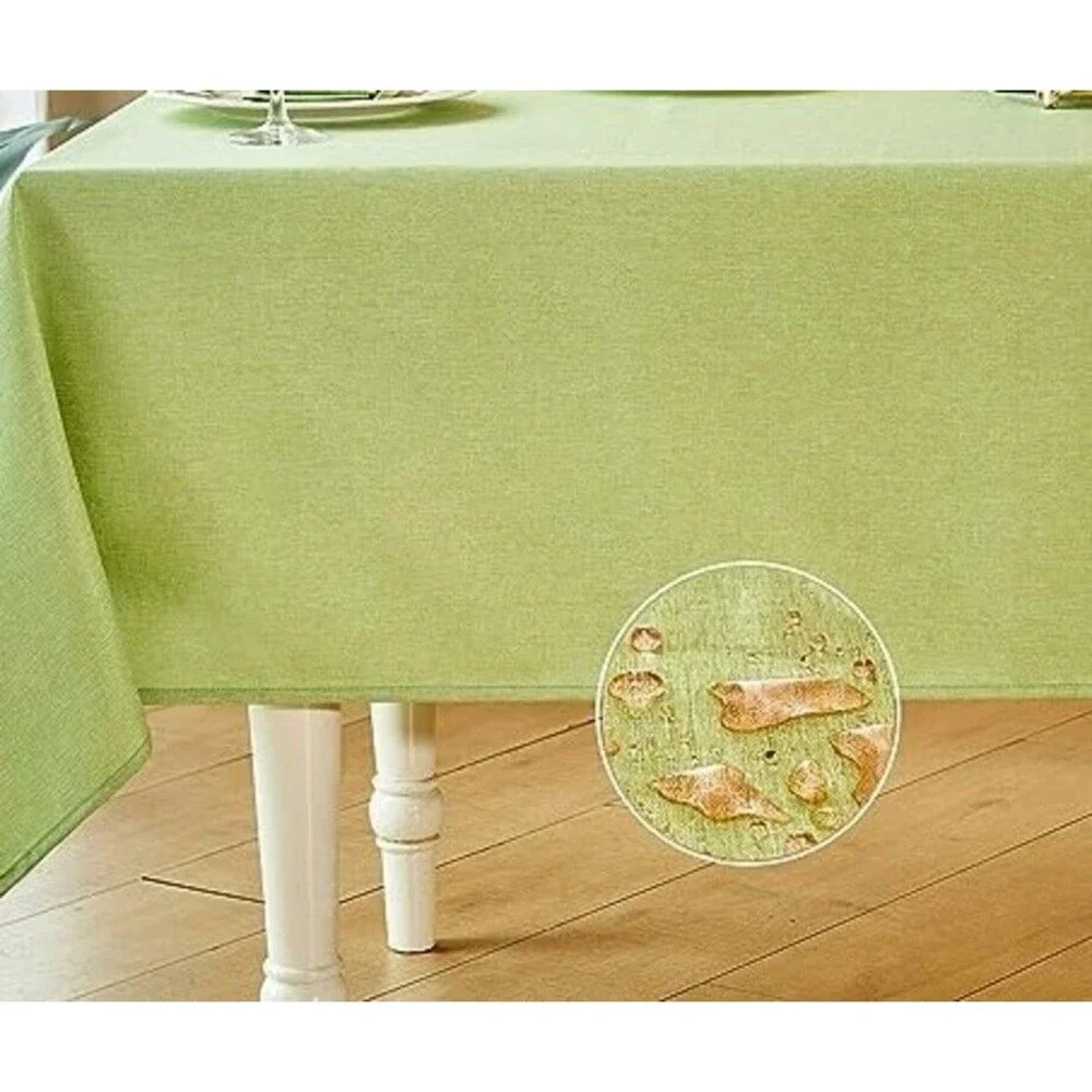 Mebakuk Green 52x70 Rectangle Water Resistant Tablecloth New in Package